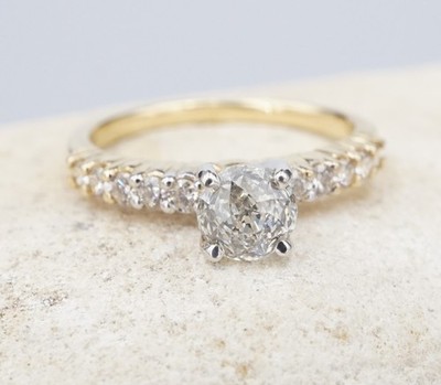 Crown of Light Diamond Engagement Ring Set 14k Gold Sz