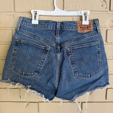 Levi's 501 Womens Denim Cut-off Shorts Button Fly Size 27 Distressed Jean Summer