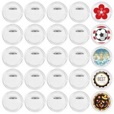 25 PCS 3.15 Inch Clear Acrylic Button Badges Pin Large Photo DIY Craft Supply