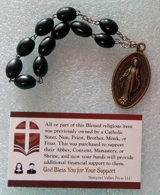 Rosary Chaplet, Card, Special Prayer Rosary Mary Jesus BIG Holy Medal & Beads 40