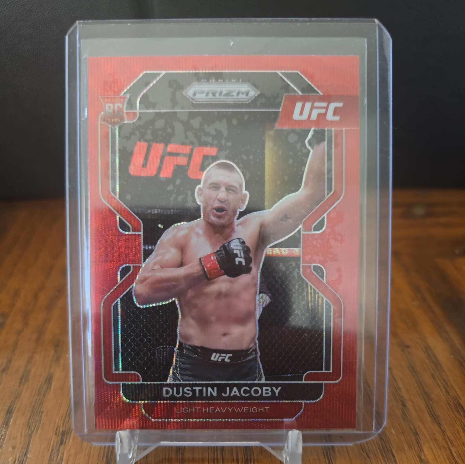 2022 Panini Prizm UFC - DUSTIN JACOBY - RC ROOKIE (#123) Red wave