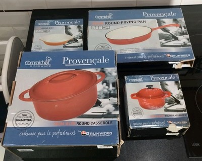 4er Set Geschirr Provencale 2 runde Kasserolle, runde Schale, runde Bratpfanne