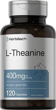 Horb ach L-Theanine  400mg  120 Capsules  Non-GMO and Gluten Free