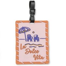 NWOT Core Home La Dolce Vita Silicone Luggage Tag, Pink / Purple / Orange
