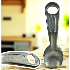 Vintage 1950s 8" Aluminum Short'ning & Ice Cream Spoon Scoop & BottleOpener Tool
