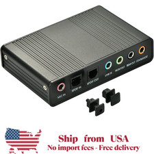 USB External Sound Card 5.1 Surround Audio Adapter 6 Channel S/PDIF PC Laptop US