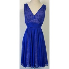 Anthropologie HD In Paris Clipdot Cobalt Mini Dress Women's Size 6