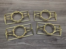 Frontgate Filigree Napkin Wraps 4 Beautiful Versatile Napkin Holders Gold Tone