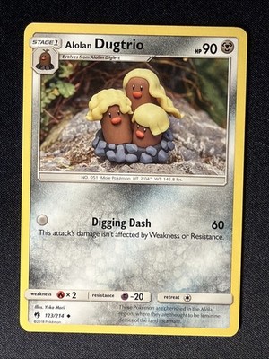 Alolan Dugtrio 123/214 Pokemon Sm-Lost Thunder Reg Crisp NM  Ships Free 