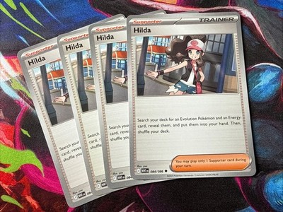 4x Hilda - 084/086 - White Flare - Trainer Playset - - Pokemon Karte