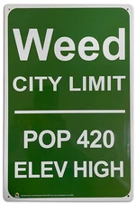 Weed City Limit Tin Sign - 20x30cm - 7.87" x 11.81"