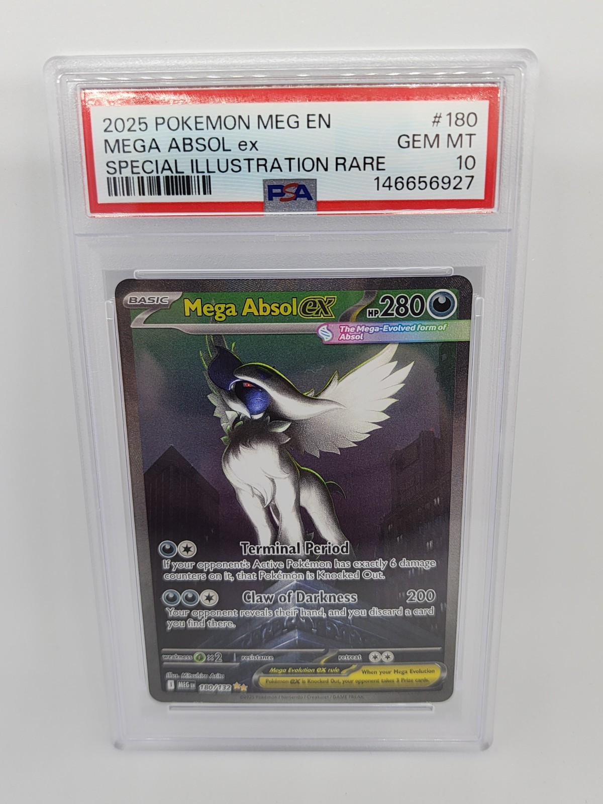 2025 Pokémon Mega Evolutions Mega Absol EX SIR #180 PSA 10 GEM MINT