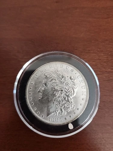1883 O Morgan Silver Dollar.  Shiny, Near Perfect Details, Beautiful Coin AU