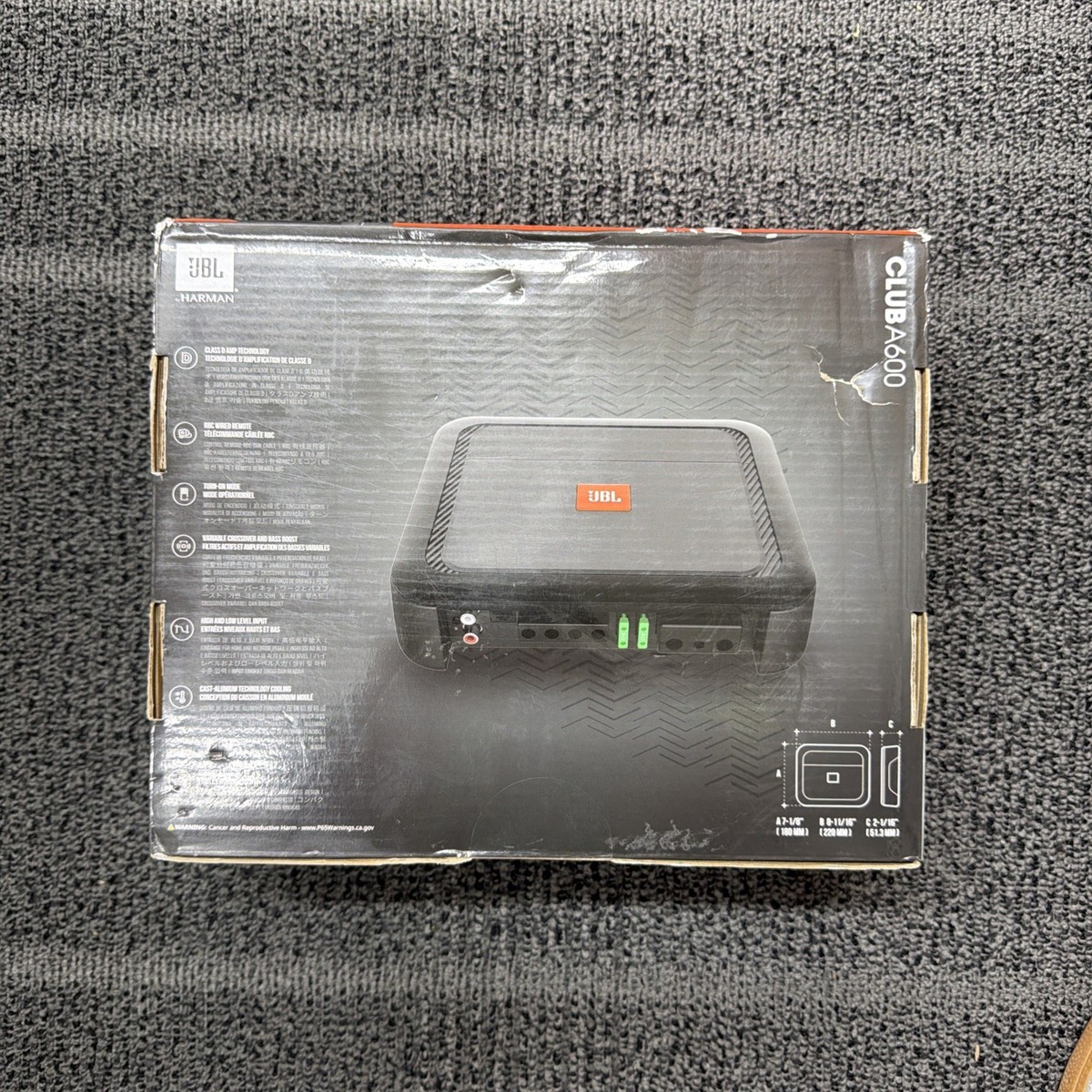 JBL Club A600 600W High Performance Monoblock Car Audio Subwoofer