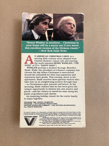 An American Christmas Carol - VHS - 1979 - Henry Winkler - Vestron Video - X1 - Picture 2 of 7