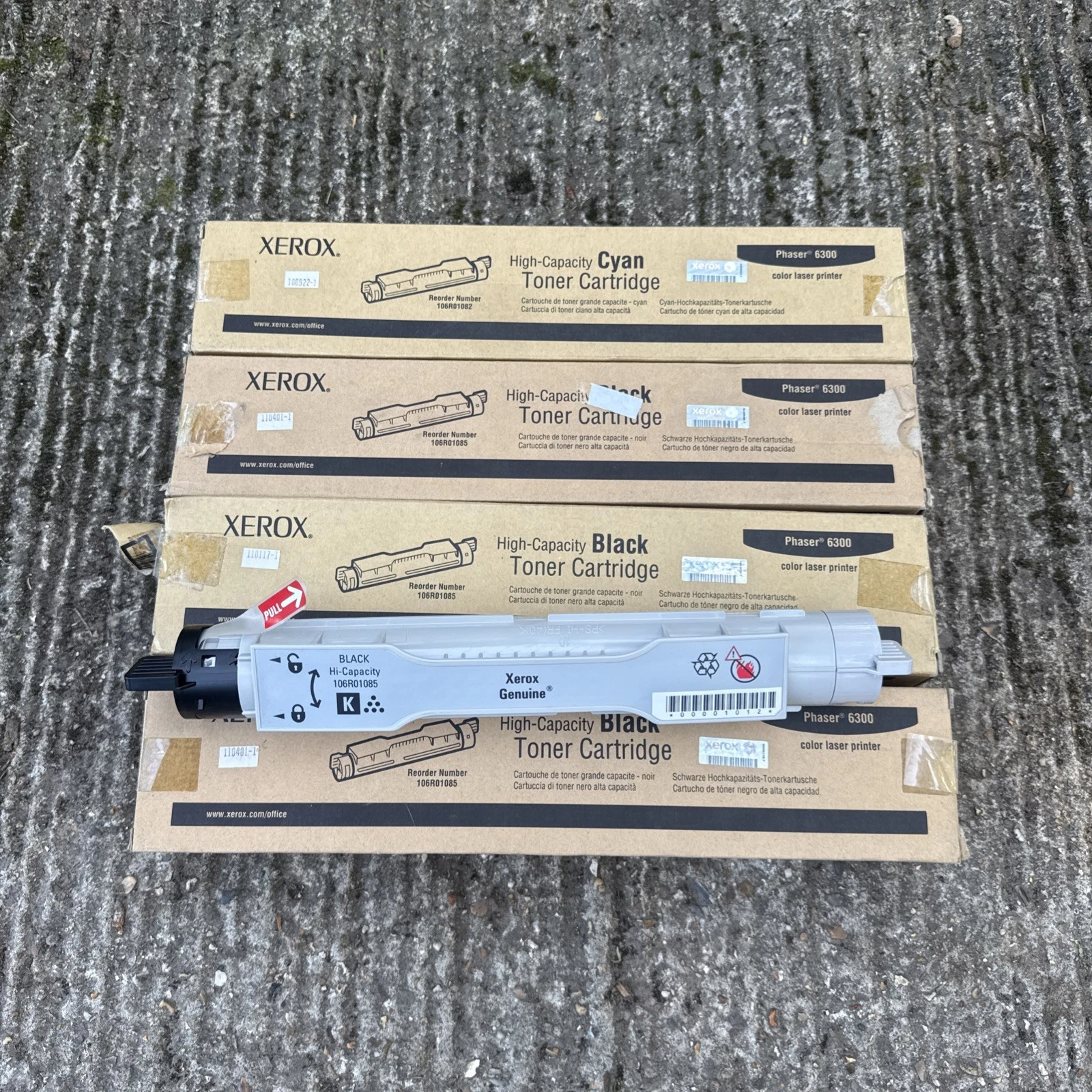 Genuine Xerox High Capacity Toners 1x 106R01082 & 3x 106R01085 Set - New Boxed 6