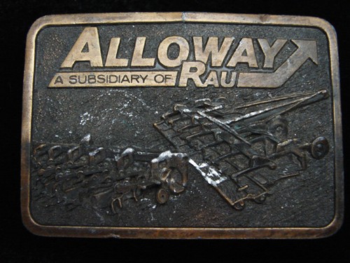 QF01136 VINTAGE 1970s **ALLOWAY A SUBSIDIARY OF RAU** FARMING EQUIPMENT BUCKLE