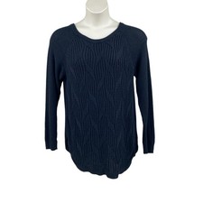 Sonoma Womens Cable Knit Sweater Size XL Black Long Raglan Sleeve