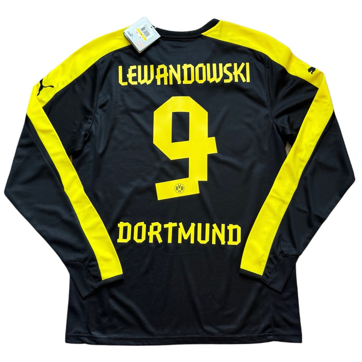 2013/14 Dortmund Away Jersey #9 Lewandowski Medium Puma Long