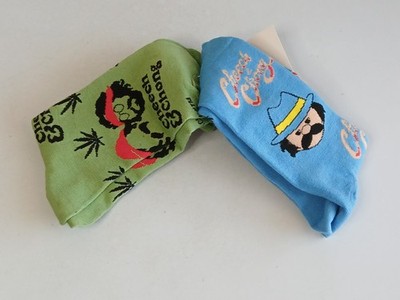 Odd Sox CHEECH & CHONG Crew Length Novelty Socks Size Large 2 Pair 2022 NOS