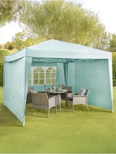 3x3m Pop Up Gazebo Blue | 3 Side Panels | Instant Setup | Weatherproof