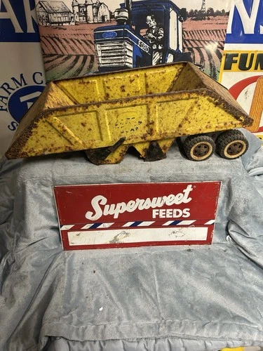 Tonka BOTTOM DUMP Pressed Steel Yellow Construction Trailer Only Parts