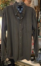 Men's Large Long Sleeve Tommy Hilfiger Button Down Shirt 80's 2 ply cotton