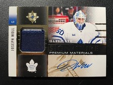 24-25 Ultimate Hockey Ultimate Material Signatures Patch Auto Joseph Woll #/35