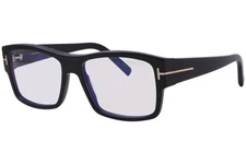 Tom Ford FT5941-B 001 Eyeglasses Frame Shiny Black/Blue Block Full Rim 55mm