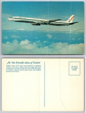 Vintage United Airlines Super DC-8 Jet Aircraft Postcard