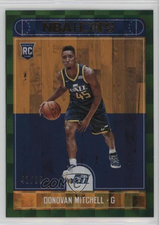 2017-18 Panini NBA Hoops Green 41/99 Donovan Mitchell #263 8yo