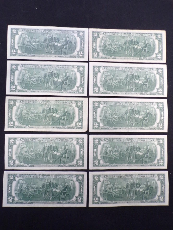 TWO DOLLAR FEDERAL RESERVE NOTE LOT (10) UNITED STATES SERIES 1976 $2 BILLS - Image 2 of 4
