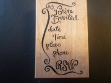 You're Invited... - Rubber Stamp - Wood Mounted - Used