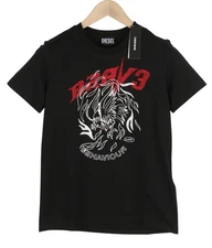 Diesel T-Sily-B2 Men's S BLACK Jersey Stretch Round Neck Short Sleeve