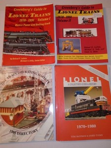 Greenberg Guide To Lionel Trains 1970-1991 Volumes I And II & two other Guides