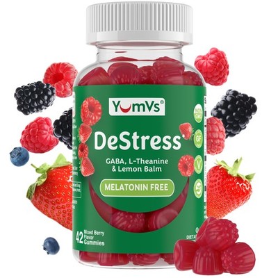 De-Stress Gummies with GABA, L-Theanine and Lemon Balm, Calming Gummies