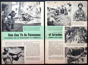 Sten Gun WWII 1943 pictorial British Machine Gun & Fort Busters~Combat Engineers