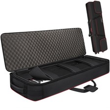 88Key Keyboard Case with Wheels, Soft Padded Bag  Detachable Straps