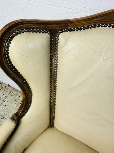 Chippendale Stuhl mit Armlehnen Leder Armlehnstuhl Barock-Art Barock Sessel - Bild 10 von 14