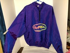 Vintage SURF STYLE Purple Iridescent 1/4 Zip Pullover Windbreaker Jacket One Sz