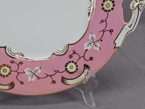 D&C Limoges Hand Painted Yellow Floral Pink & Gold Cake Plate C. 1879-1893 - Picture 4 of 8