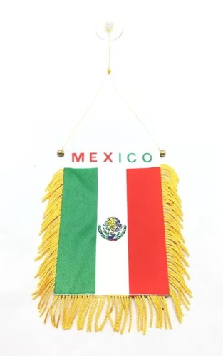 Mexico Flag Mini Banner 4" x 6" w/ Suction Car Window Decoration Mexicano Latino - Picture 2 of 2