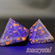 1.5" Carved Natural Yooperlite Eye Pyramid Quartz Tower Crystal eye Gift 1pc