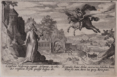 C. DE PASSE `PERSEUS UND ATLAS / OVID, METAMORPHOSEN´ H. 852, KUPFERSTICH, 1607