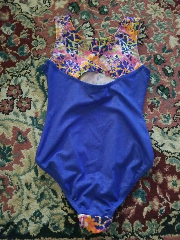 Estilo Libre DANSKIN Niñas Baile Leotardo Ballet Tap Gimnasia Azul Multi Talla 6/6X Foto 2 de 4