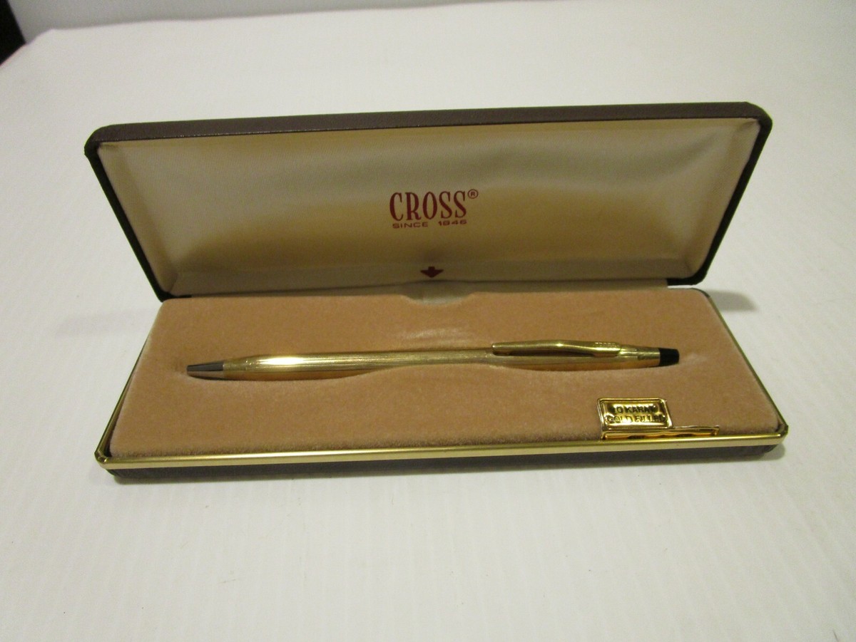 CROSS 万年筆 14K XF 10K GOLD FILLED Vintage Cross 10Kt Gold Filled Pen w Brown Case | eBay