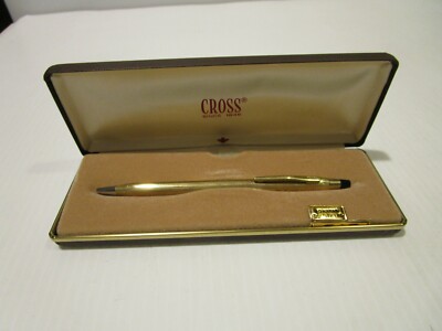 Vintage Cross 10Kt Gold Filled Pen w Brown Case | eBay