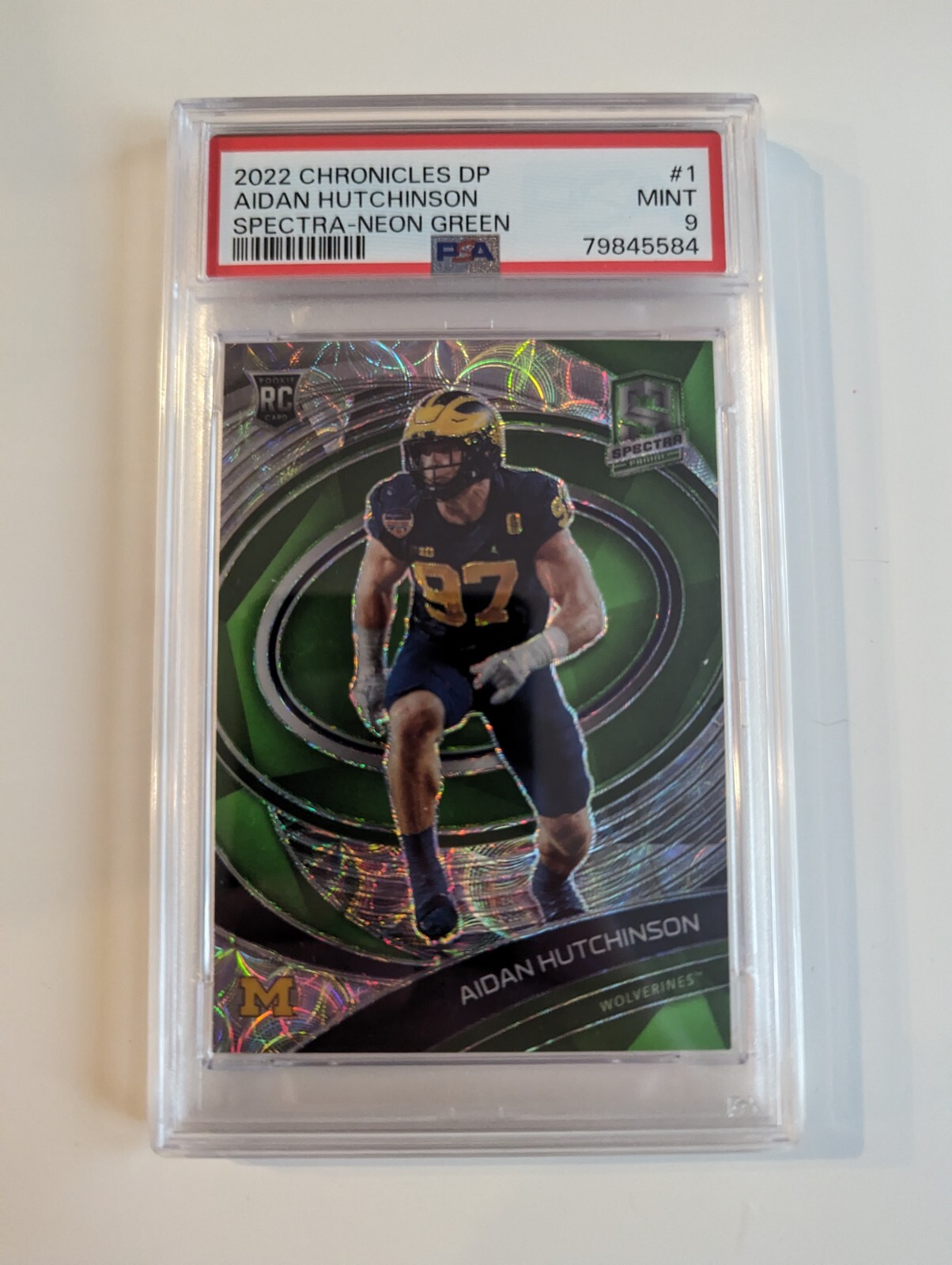 Aidan Hutchinson Panini Chronicles Draft Picks Spectra #1 Neon Green