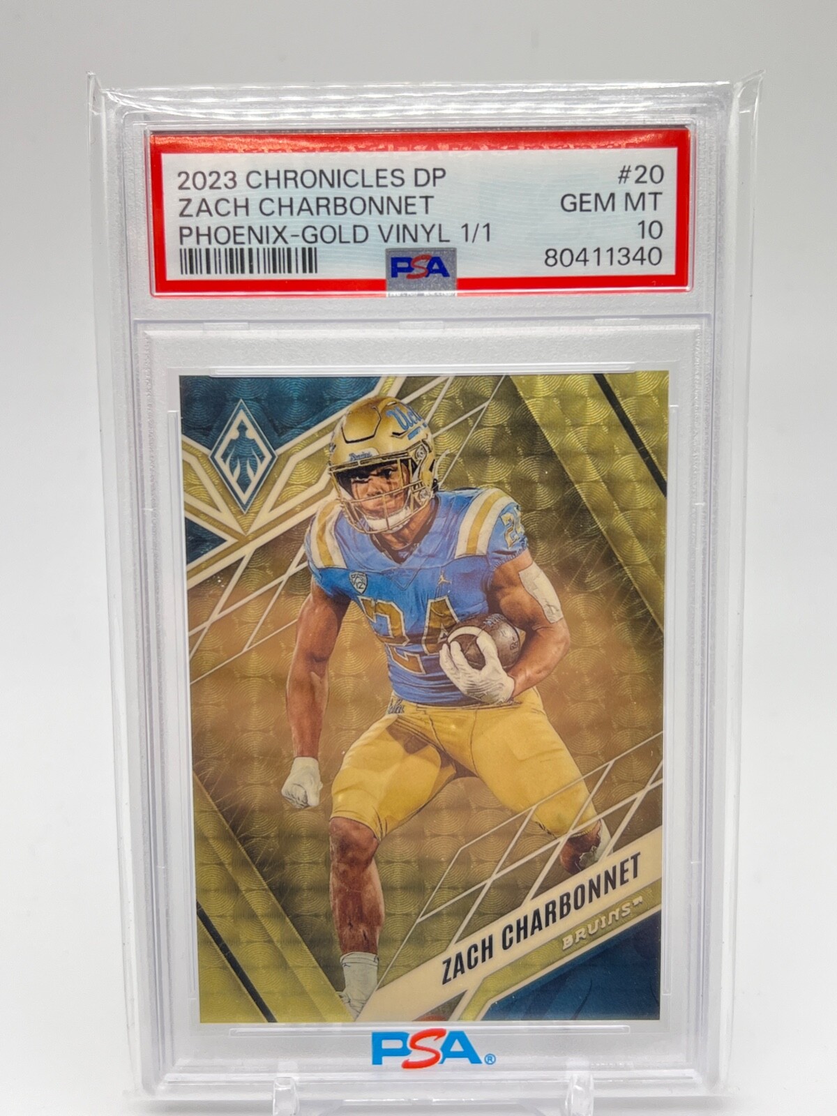 Zach Charbonnet Panini Chronicles Draft Picks Phoenix #20 Gold Vinyl 1/1