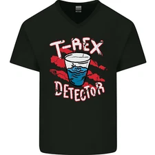 T-Rex Detector Funny Dinosaur Mens V-Neck Cotton T-Shirt
